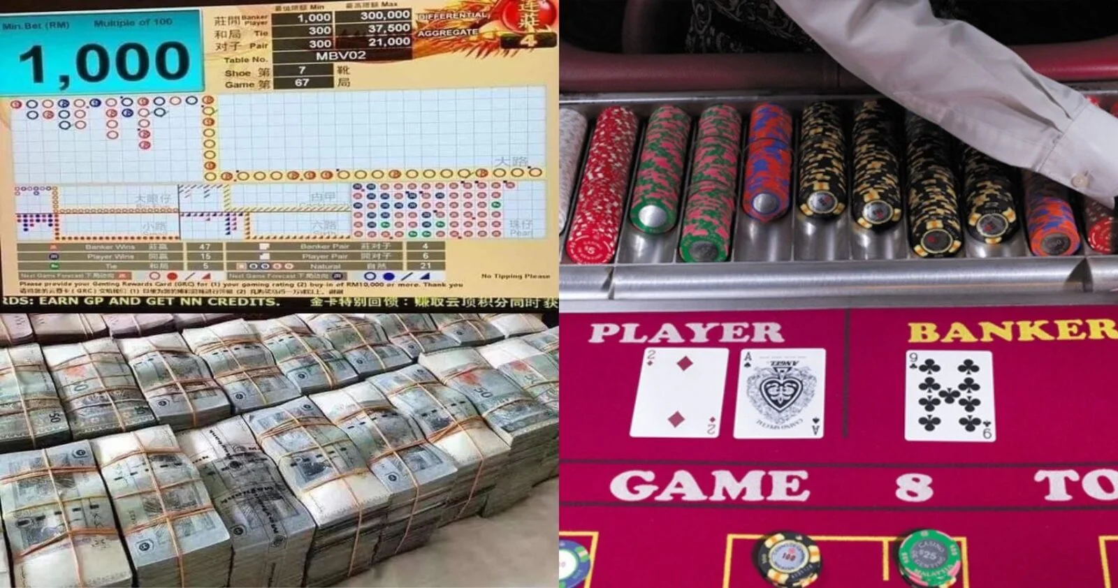 Stack of casino chips for baccarat Martingale bankroll Malaysia